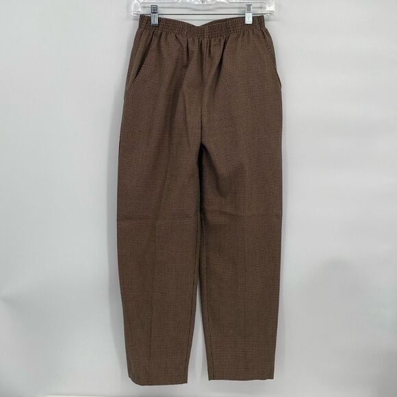 Briggs Petite Brown Plaid Elastic Waist Slacks Pants Women’s 6P - Picture 1 of 7